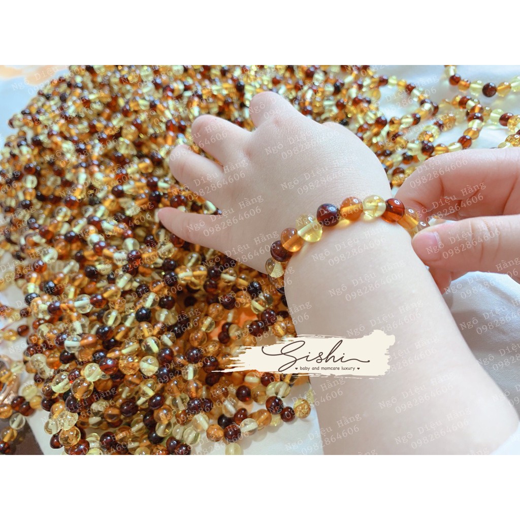 Vòng cổ vòng tay Amber Handmade Nga chuẩn Baltic dành cho bé (inbox check mẫu) nhân tạo [sishibaby]