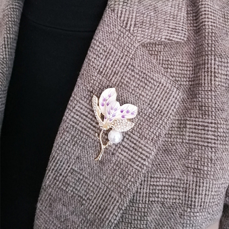Ghim cài áo kiểu dáng hoa tulip dễ thương sang trọng