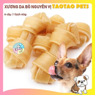 Xương gặm sạch răng cho chó Taotao Pets (Bịch 60gr 4 cây nhỏ) giúp răng các bé luôn sạch sẽ khỏi mảng bám đồ ăn