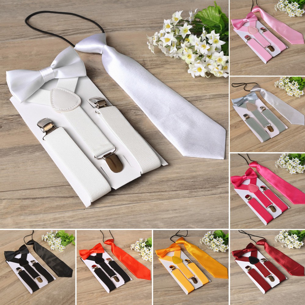 Bộ cà vạt + nơ áo + dây đai yếm cho bé trai