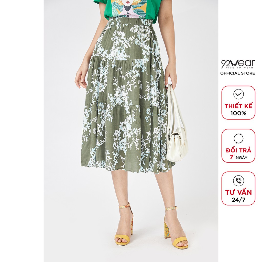 Chân váy dài 92WEAR nhiều màu dáng xòe rút dúm bèo JDW0746 | BigBuy360 - bigbuy360.vn