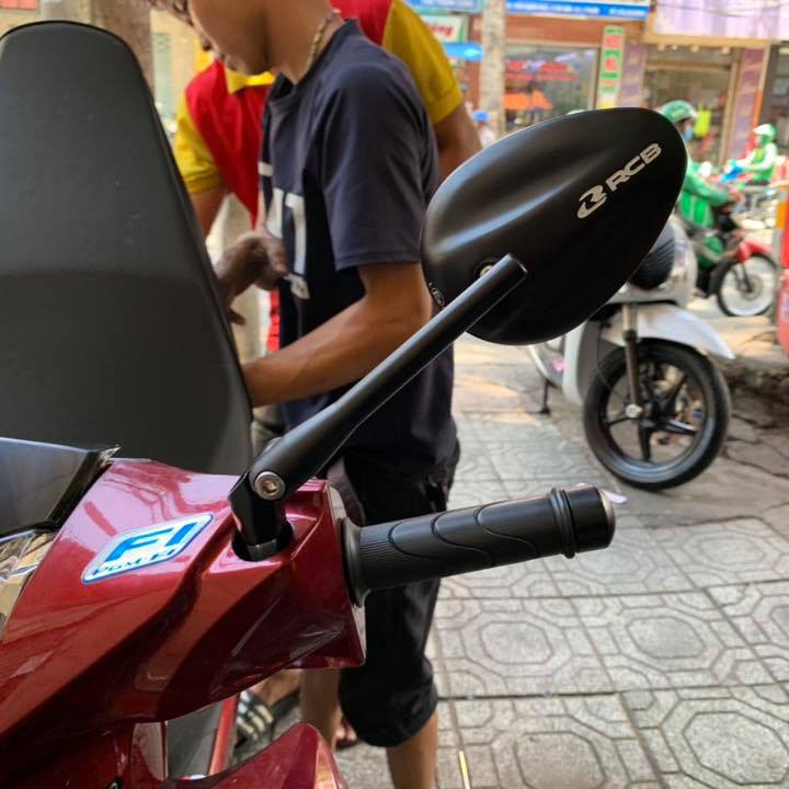 Gương chiếu hậu xe máy thời trang mini mẫu RCB S5 kiểu trái xoài gắn chân kính cho AB, SH, SH Mode, Wave,…