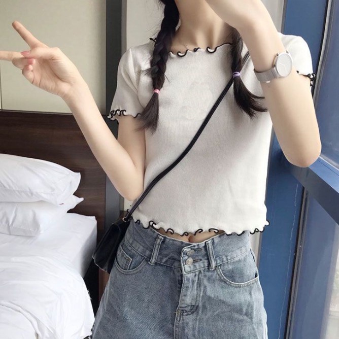 Happy-store ❤️ Áo cổ tròn len dệt kim sát nách màu trơn thời trang hè Hàn Quốc có 2 màu tùy chọn cho nữ
