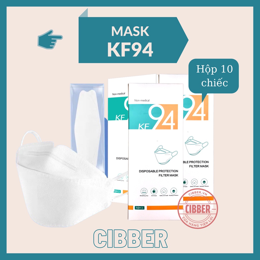 [Mã COSDAY giảm 8% đơn 150K] Hộp Khẩu Trang KF94 Mask - (Hộp 10 chiếc), Kháng Khuẩn, Chống Bụi Mịn PM 2.5 | BigBuy360 - bigbuy360.vn