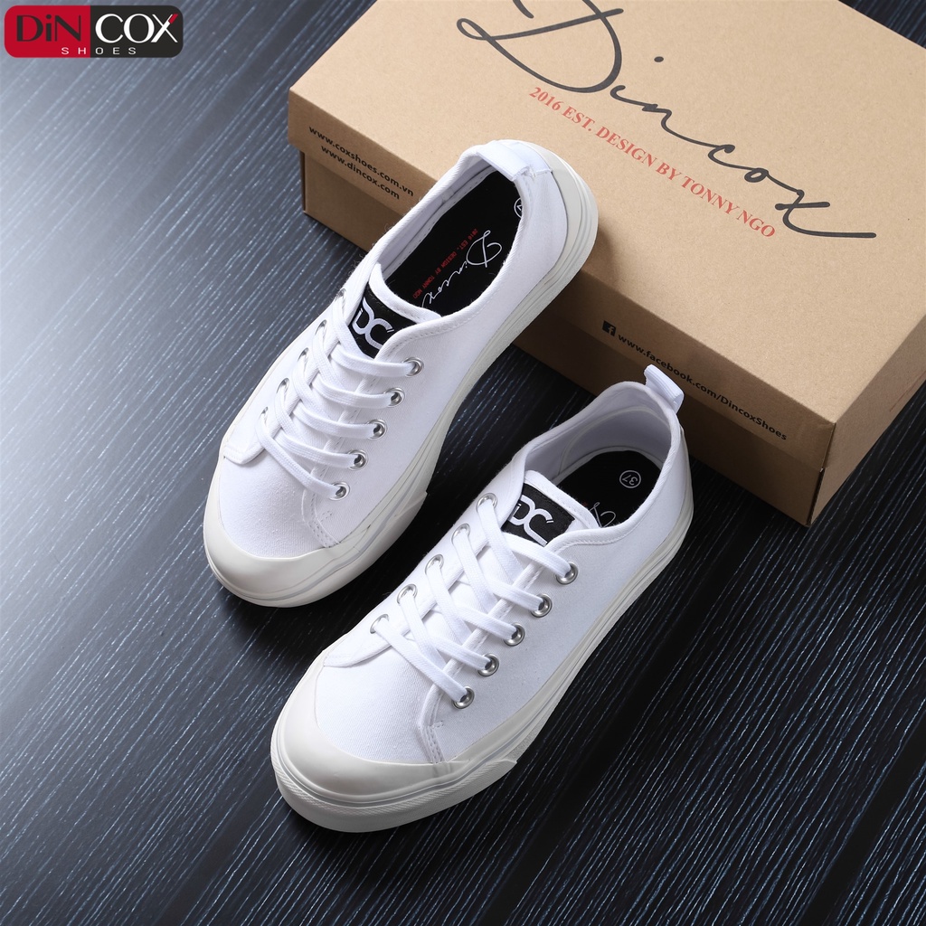 [MÃ WABR1512 GIẢM 12% ĐH 99K ]Giày Sneaker Vải Nữ DINCOX D31 Năng Động Nữ Tính White