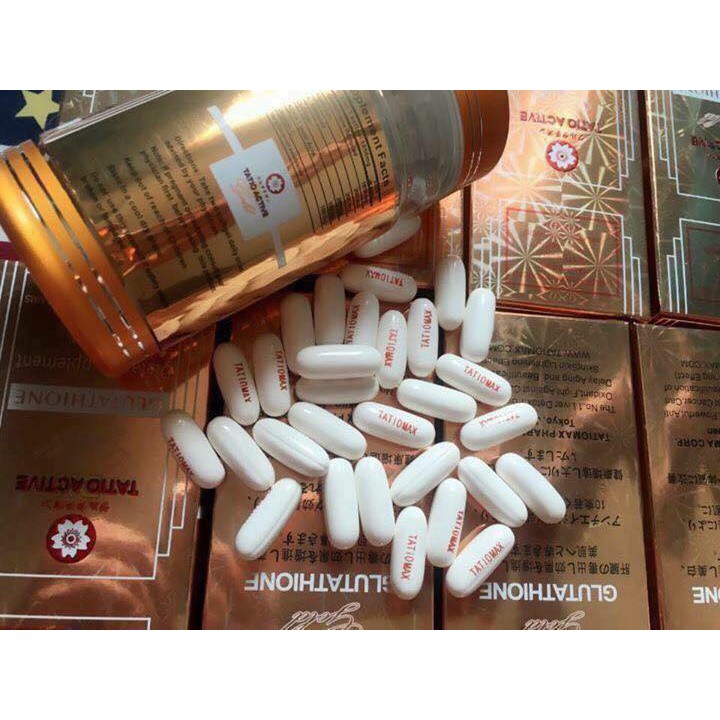 [Mã 77FMCGSALE giảm 8% đơn 500K] Viên Trắng Da Tatio Active Gold Glutathione Nhật Bản 1850mg