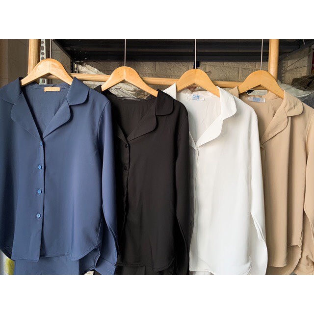 Áo sơ mi cổ vest dài tay