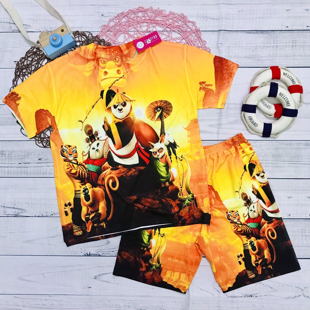 Đồ bộ KungFu Panda chất thun lạnh cho bé (hàng order 5 ngày)