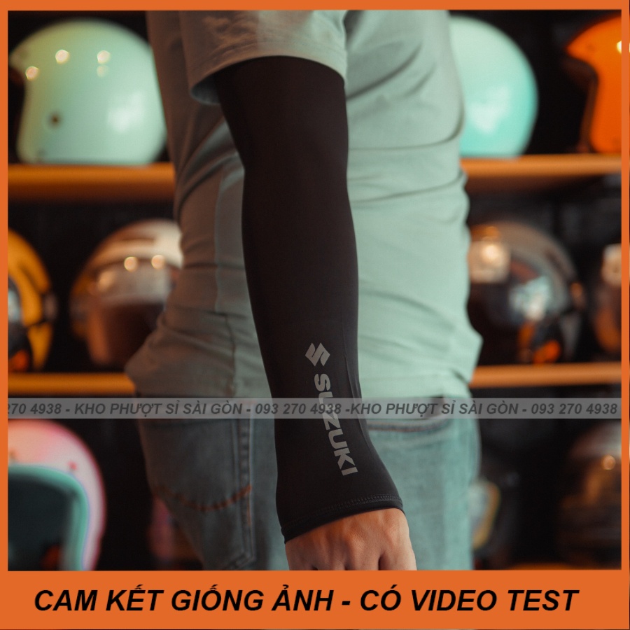 BST ống tay chống nắng Biker logo tem xe Suzuki nhiều mẫu chọn lựa - thun lạnh co giãn