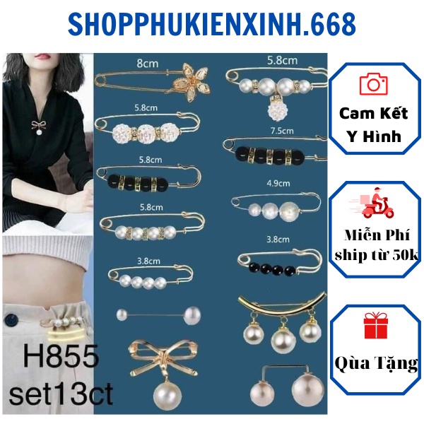 Set 13 Ghim Cài Quần Áo Bị Rộng , Kẹp Điều Chỉnh Cố Định Lưng Quần Jean Phong Cách Thời Trang Nhật Bản 1368