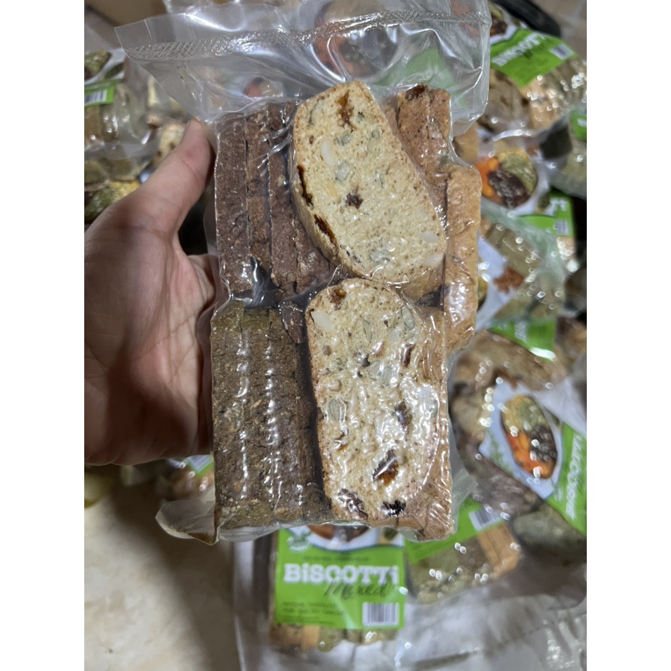 300g Bánh BISCOTTI thơm ngon nguyên cám KHÔNG ĐƯỜNG y hình dành cho người ăn kiêng, giảm cân, tiểu đường