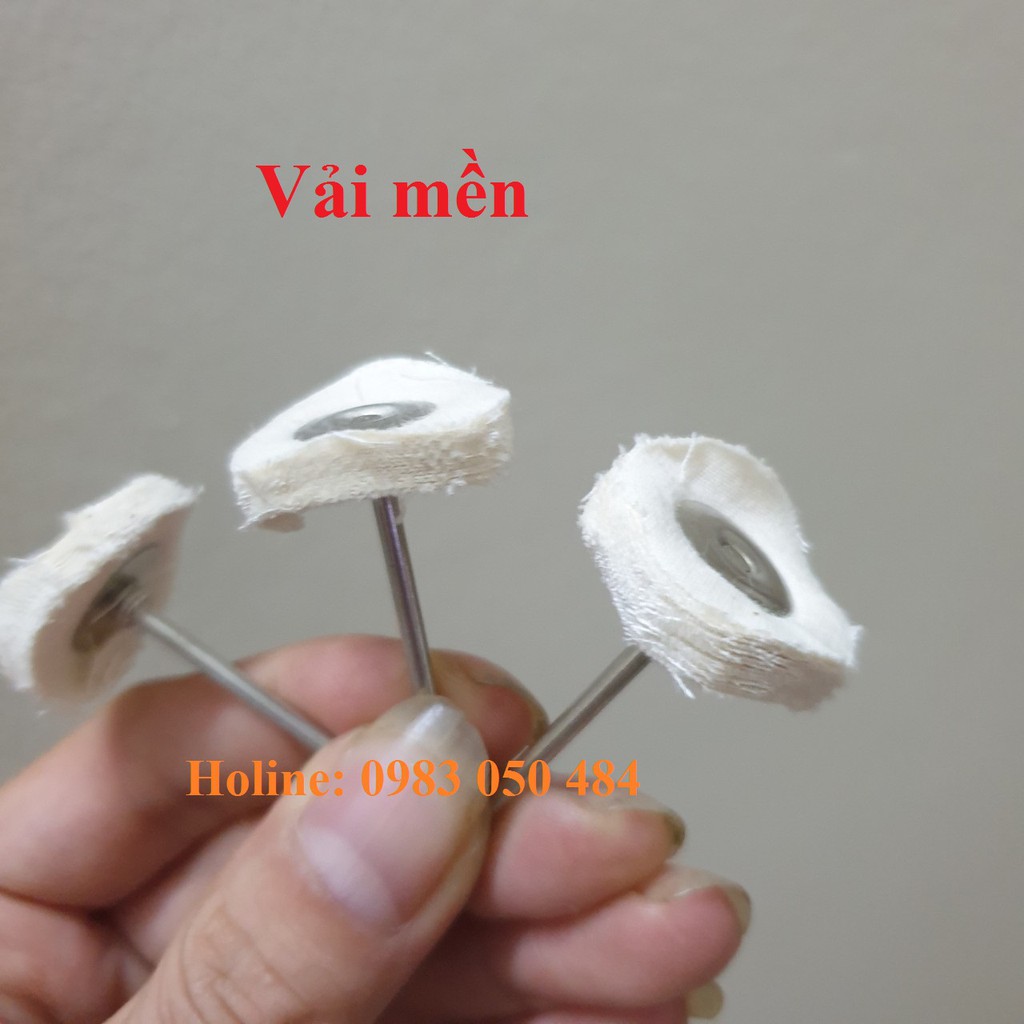 Đầu đánh bóng hay len đánh bóng chân 2mm - đánh bóng bánh xe - mũi đánh bóng bằng vải