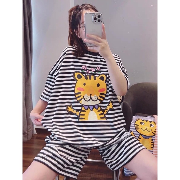 Sét Bộ Thun Sọc Cọp Con Ảnh Thật(Quần Short-Áo Thun)