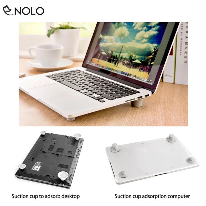 Bộ 4 Nút Kê Laptop Giá Đỡ Laptop Tản Nhiệt Chất Liệu Nhựa PVC Phù Hợp Cho Tất Cả Laptop