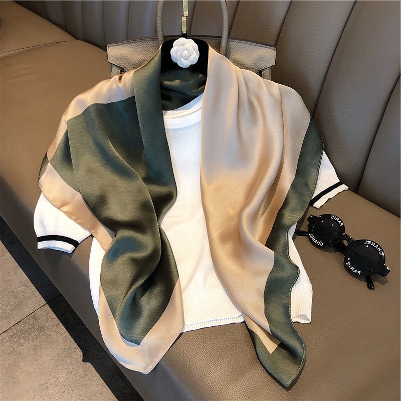 [Trang Sức Mới] Khăn Choàng Lụa Vuông Lớn 90 Hình Vuông Lớn Họa Tiết Chấm Bi Đa Năng Chất Lượng Cao Trang Trí Mới Chất Lượng Cao