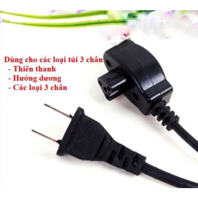 Dây nguồn sạc cắm túi sưởi chườm nóng lạnh đa năng, dây chạc 3 chân đa năng