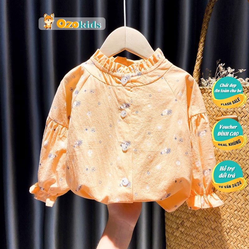 Áo sơ mi bé gái LOBY in họa tiết hoa nhí A0202023 (8 tháng - 5 tuổi)