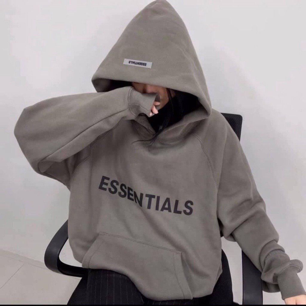 Áo nỉ có mũ, áo hoodie Essentials from rộng unisex chất nỉ cotton dày dặn from