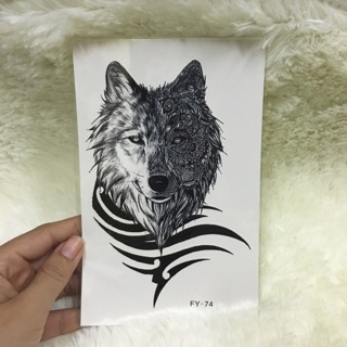 Hình xăm chó sói  bản to
