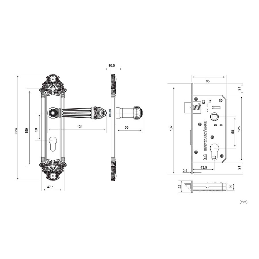 KHÓA TAY NẮM HUY HOÀNG EX 5826 PCD, KHÓA CỬA CHÍNH