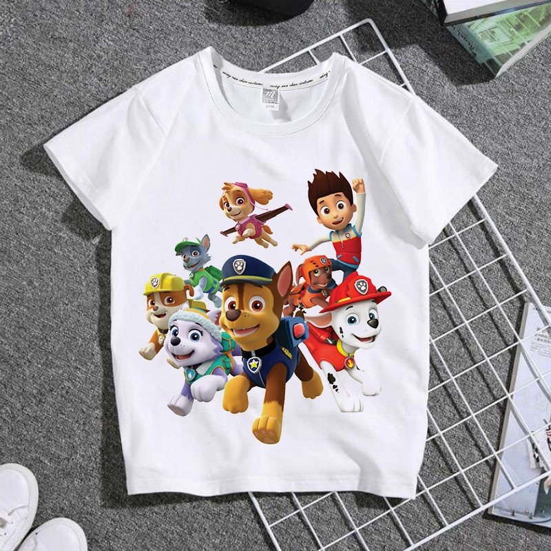 Áo thun bé trai và bé gái in hình Đội Chó Cứu Hộ Paw Patrol siêu cute, chất liệu cotton thoáng mát mềm mịn SSSHOP
