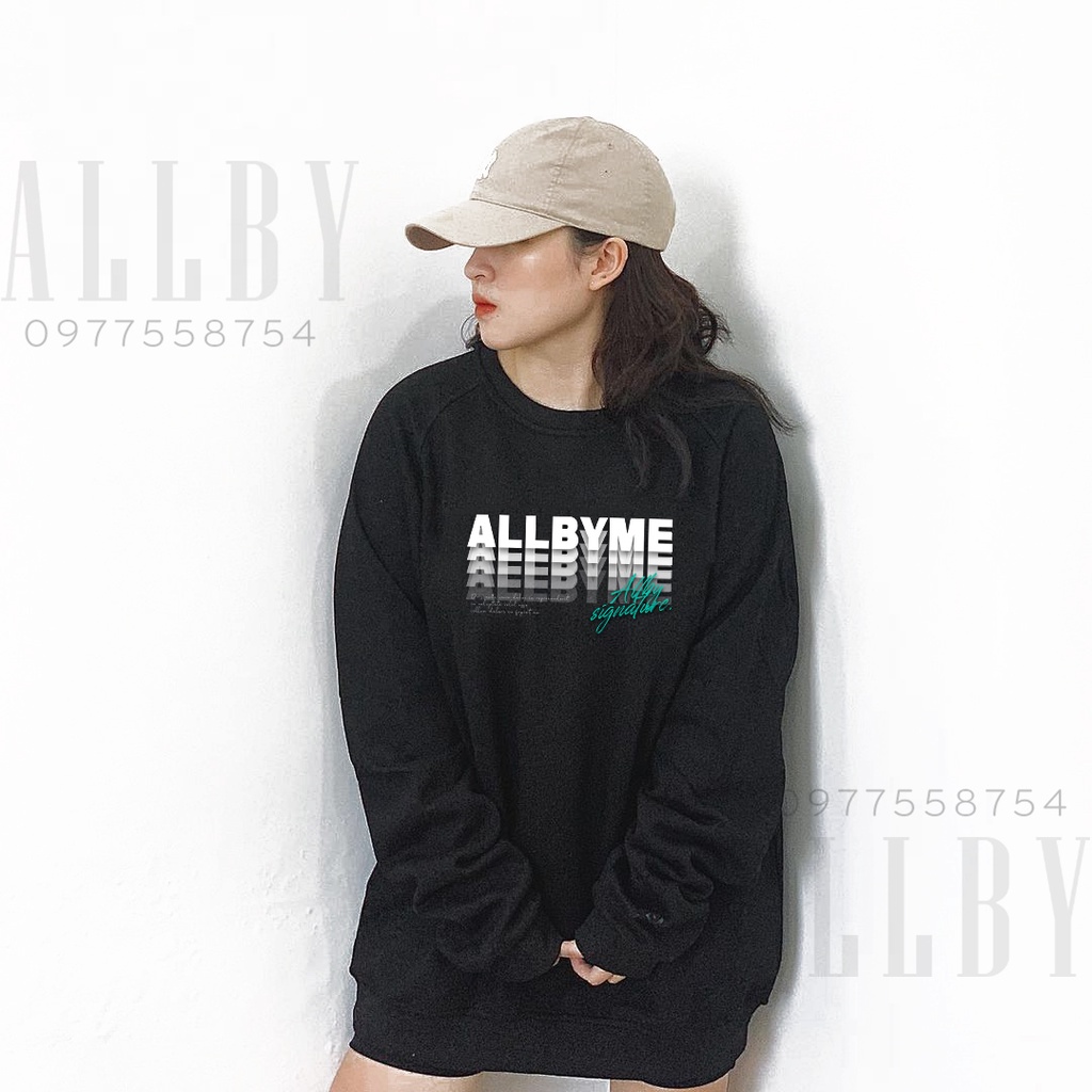 Áo sweater nam nữ form rộng Allby Me , áo hoodie nỉ nam nữ unisex da cá đen trắng | BigBuy360 - bigbuy360.vn
