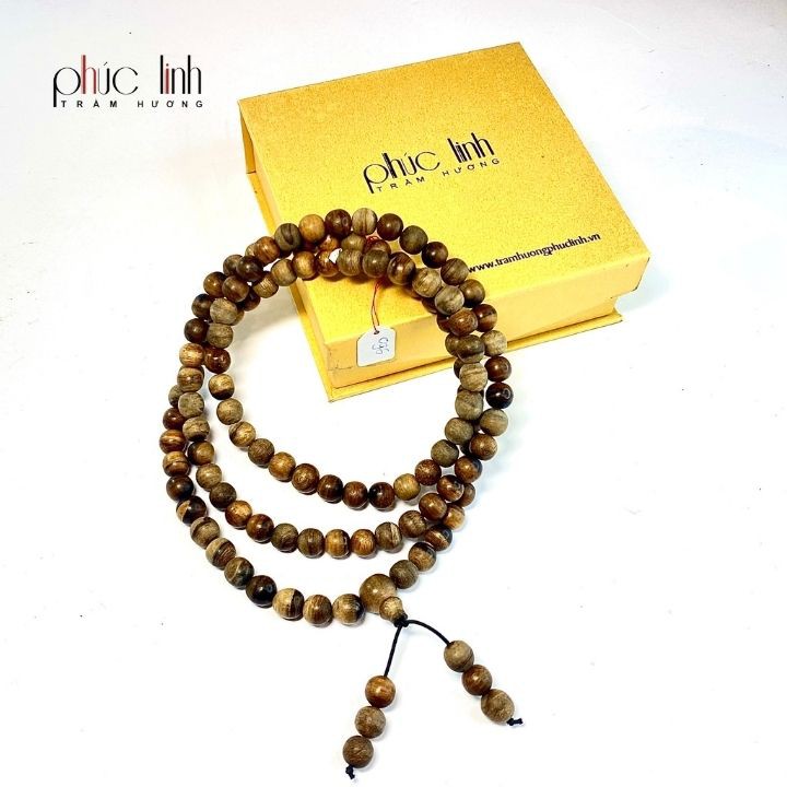 Vòng Đeo Cổ Trầm Hương Lào 8 ly 108 hạt PHÚC LINH