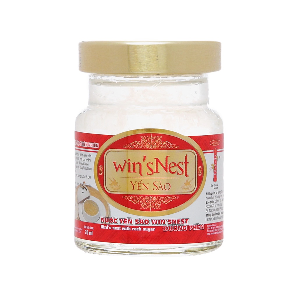 (Hộp quà 6 lọ) Yến sào win'sNest 12% chưng sẵn đường phèn : Tặng kèm túi xách