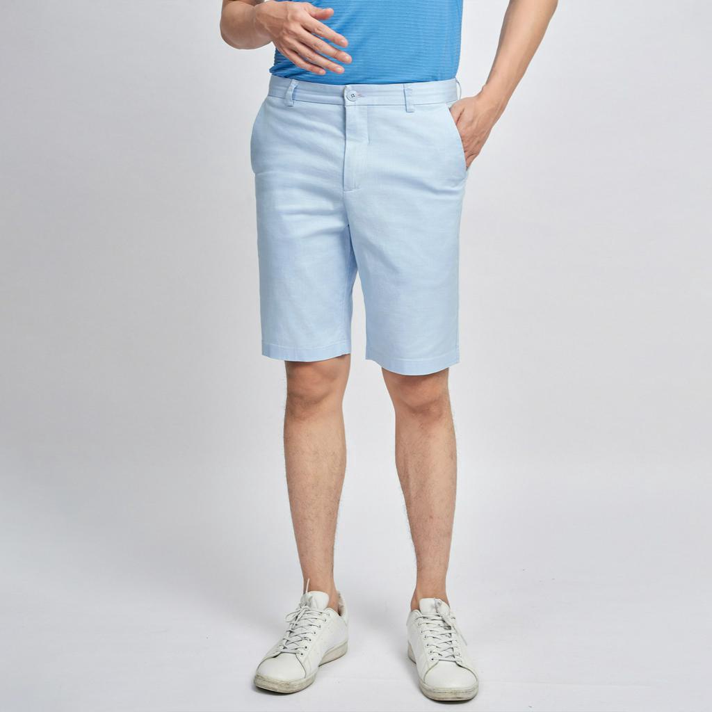 Quần Short Nam Cotton Cao Cấp 1017 Dáng Slim Màu Light Steel Blue - Sooc Nam Vulcano