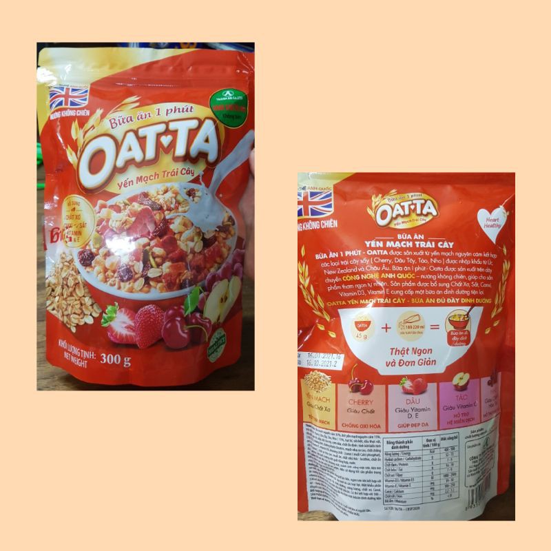 Oatta ngũ cốc yến mạch trái cây 300g