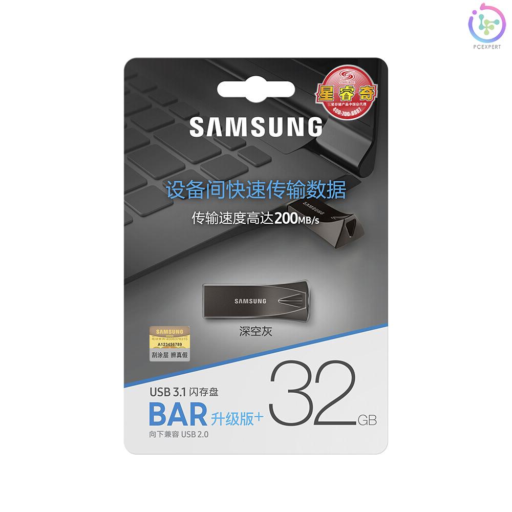 SAMSUNG BAR PLUS 200MB/s 32GB USB 3.1 Gen 1 Flash Drive Pen Drive Metal Memory Stick Storage Device (MUF-32BE4/CN)