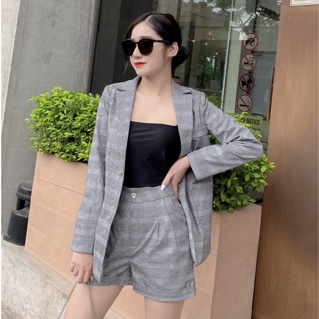 [HÀNG THIẾT KẾ] Bộ áo vest kèm quần short trẻ trung 2 lớp chất liệu cao cấp | BigBuy360 - bigbuy360.vn