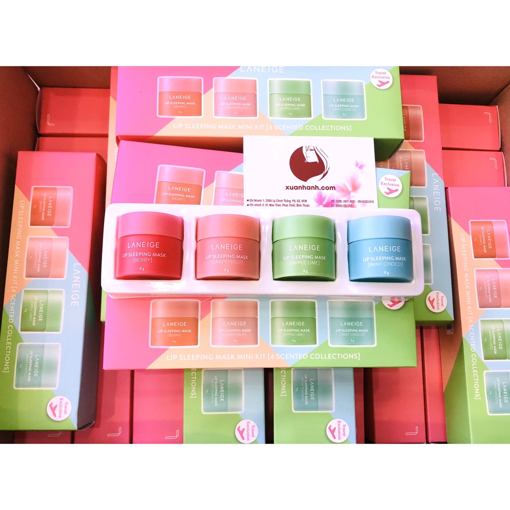 Mặt nạ ngủ môi Laneige Lip Sleeping Mask dưỡng căng mọng, hồng hào môi, 8g*4