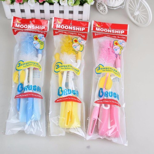 Bộ cọ rửa bình sữa và núm ti 4 món cho bé yêu