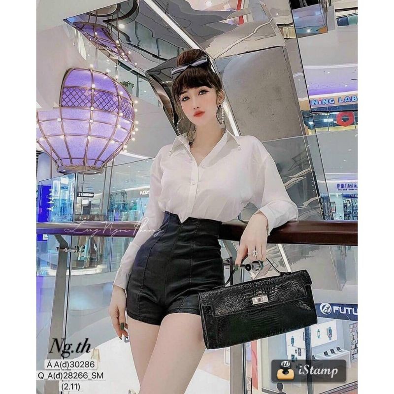 Quần Đùi Da Lưng Cao Chữ V Quảng Châu Lala Shop