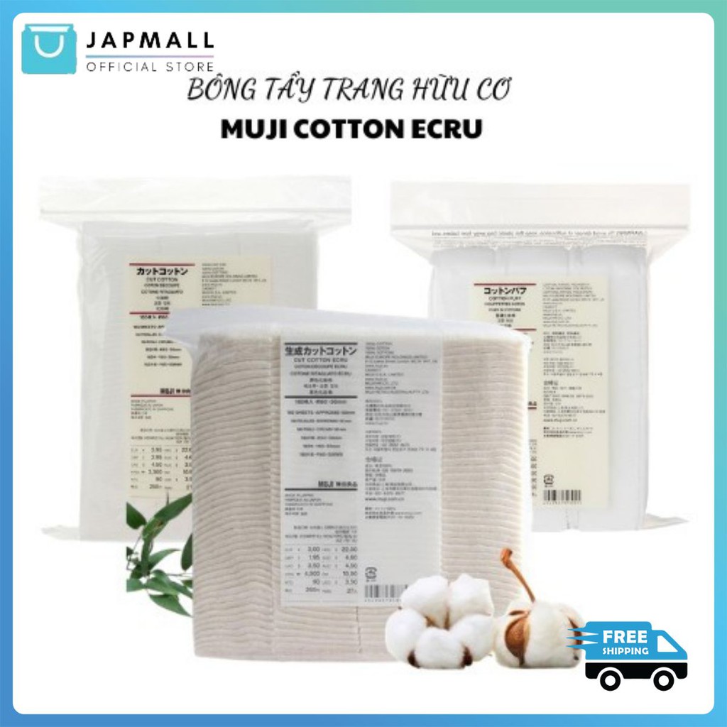 Bông Tẩy Trang MUJI Hữu Cơ Nhật Bản | Tẩy Trang MUJI Organic Cotton (Nhiều Loại) Japmallofficial