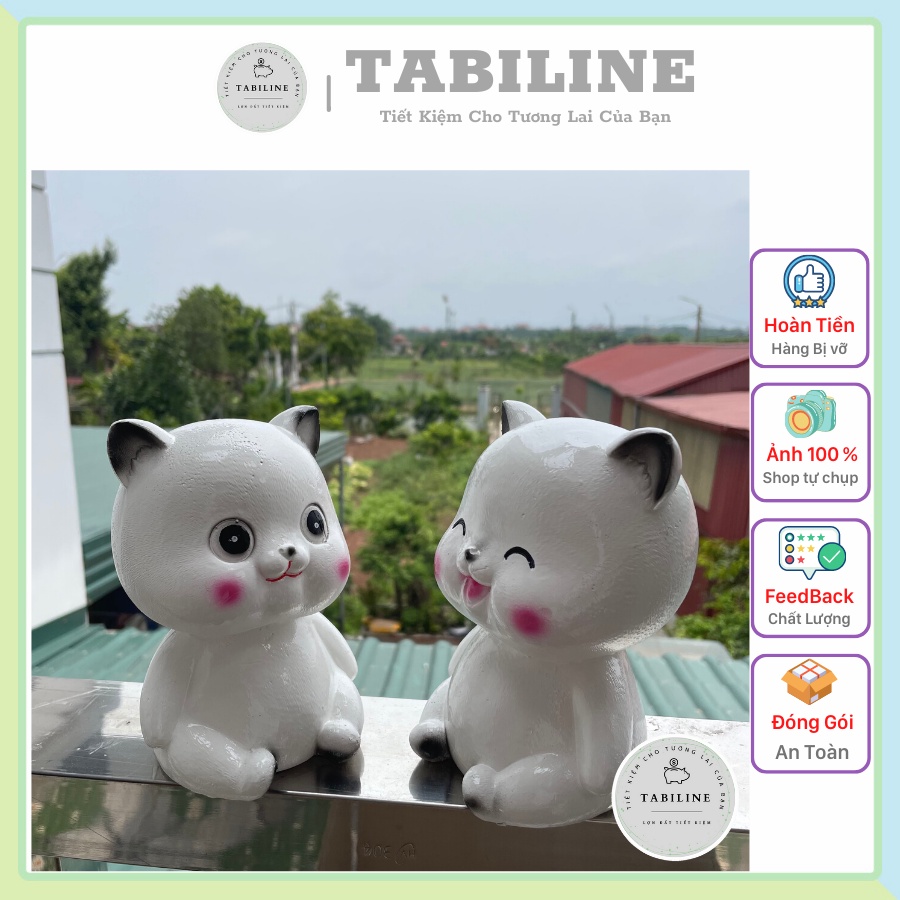 Lợn đất heo đất ống heo tiết kiệm tiền TABILINE Cặp mèo yêu thương siêu ngầu LD79