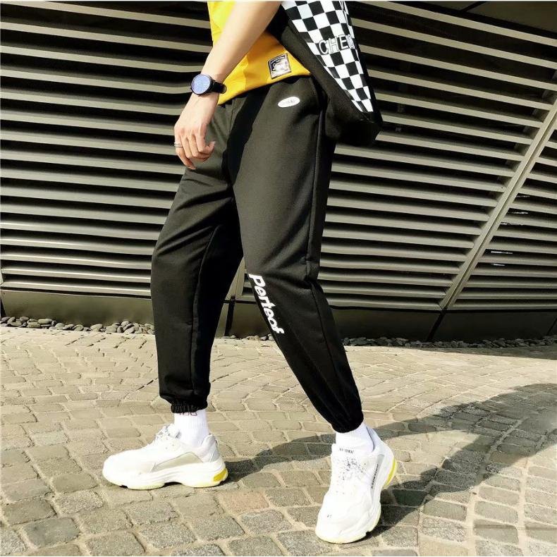 Quần jogger nỉ bông màu đen Perfect phong cách Ullzang thời trang học đường