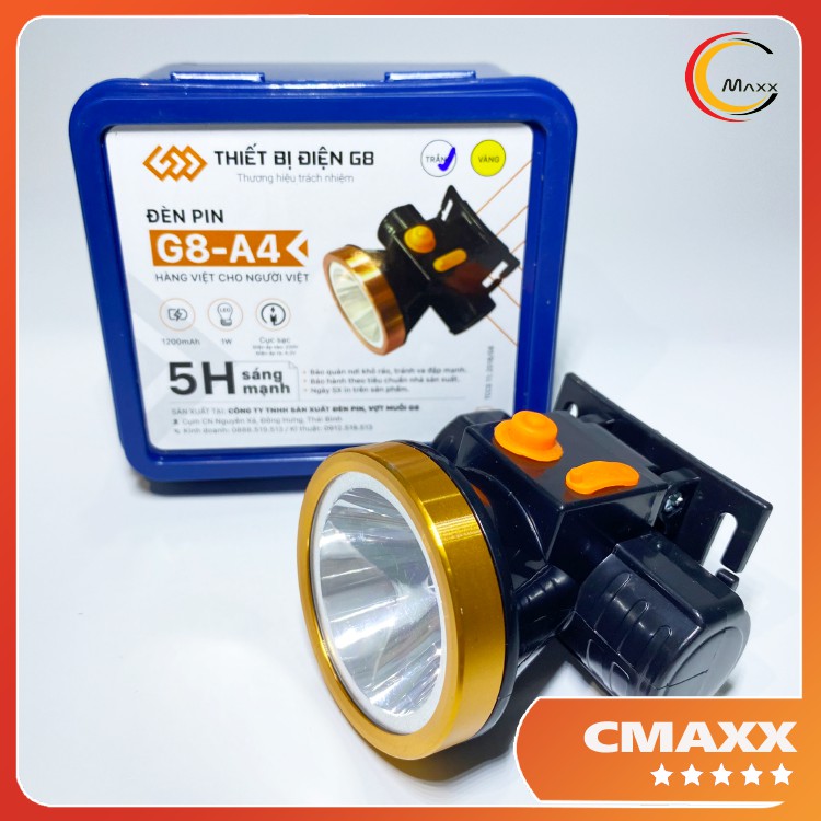 ĐÈN PIN ĐỘI ĐẦU SIÊU SÁNG G8 A4 – GIA DỤNG CMAXX