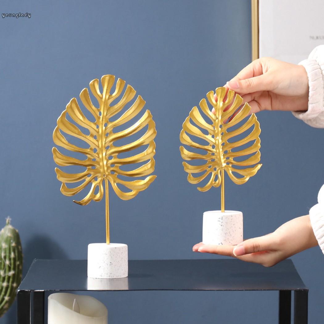 Monstera Leaf Light Luxury Golden Modern Style Nordic Decor Table Top Decor