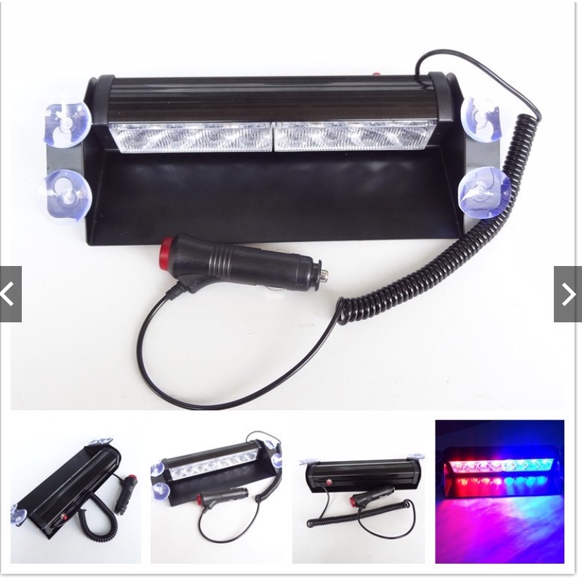 Đèn chớp Police xanh đỏ 12V 8W 8 LED gắn kính cho xe cảnh sát, quân sự, xe ưu tiên. | BigBuy360 - bigbuy360.vn