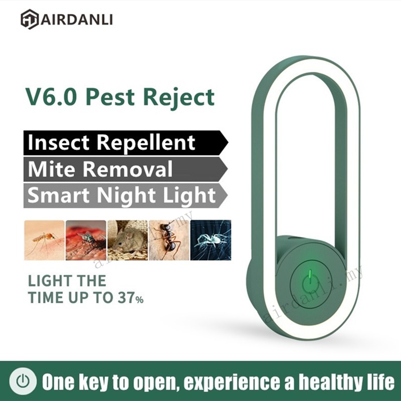 V6.0 Đèn ngủ cảm biến đa chức năng có thiết bị đuổi muỗi điện tử siêu âm có thể xua đuổi ve và muỗi