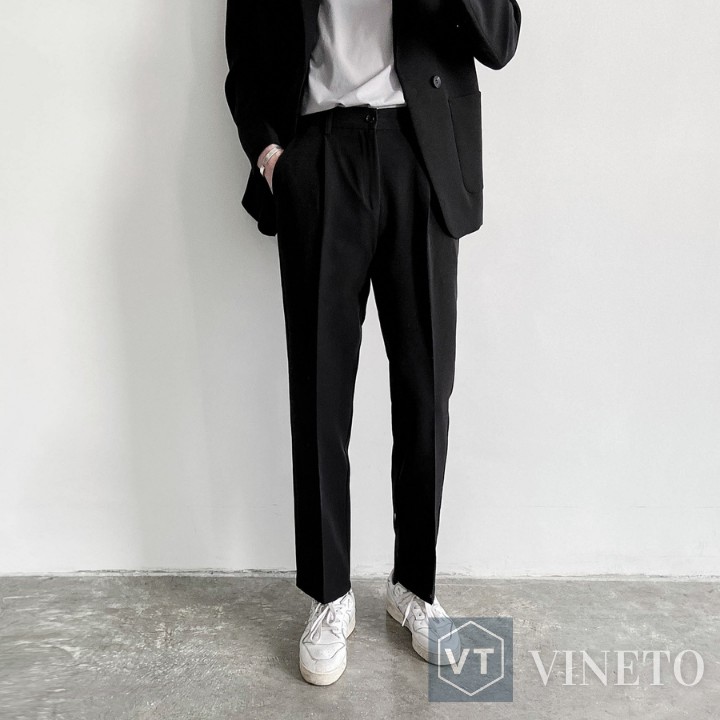 Quần baggy nam phong cách Hàn Quốc (đen,Xám), ống suông mặc co giãn, phù hợp đi học, đi làm | BigBuy360 - bigbuy360.vn