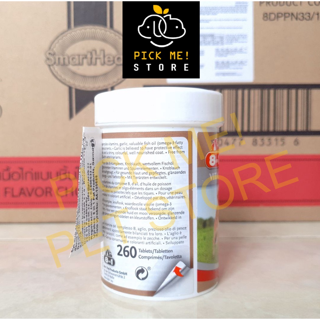 [Hộp 260 viên] Viên Dưỡng Da Lông Excel 8in1 Chó Mèo