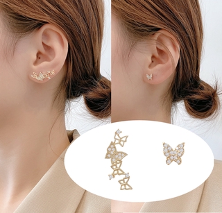 Asymmetric hollow butterfly earrings