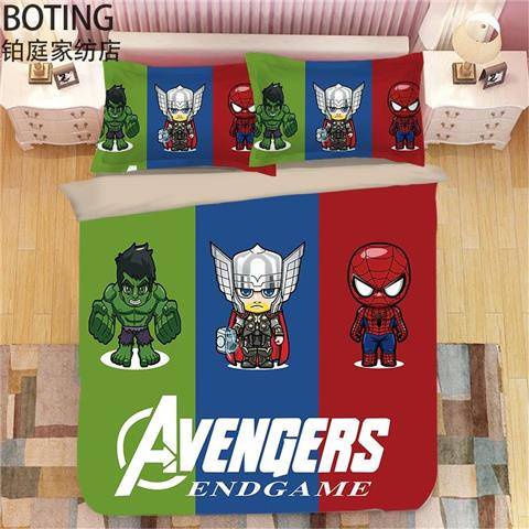 Bộ Chăn Ga Và Vỏ Gối 3 Trong 1 In Hình Siêu Anh Hùng Marvel Đẹp Mắt