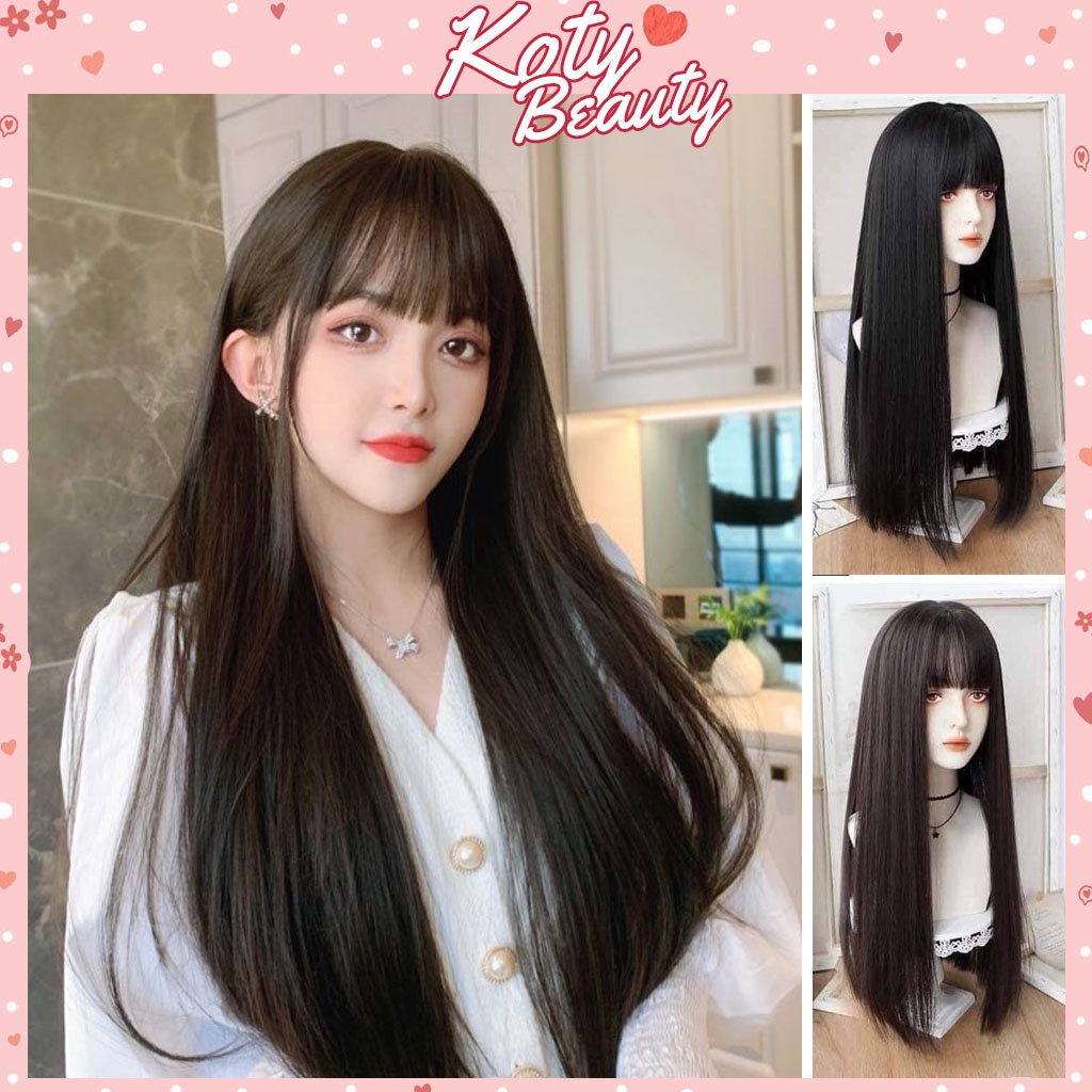 Tóc giả nguyên đầu ❤️KOTY BEAUTY❤️ tóc giả nữ cả đầu thẳng ngang TG35