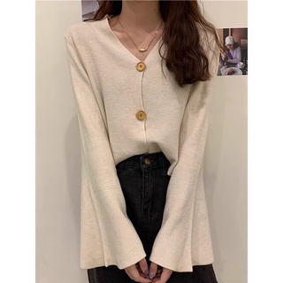 Áo len cardigan cổ tim cài cúc (hàng nhà máy Quảng Châu)