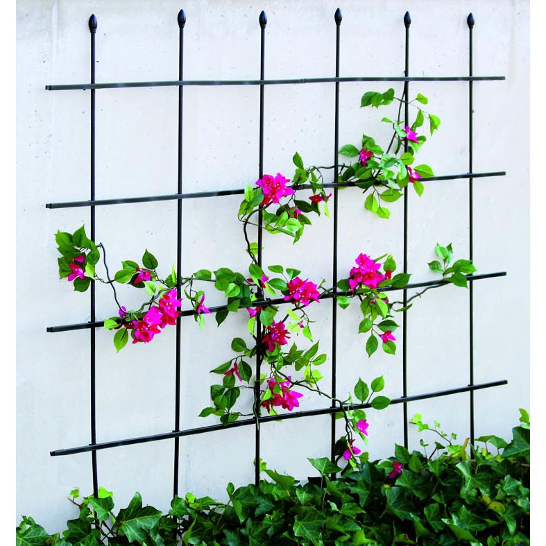 Shop Kenkou_Khung đỡ hoa trụ tròn daim Nhật bản H120cm_Giàn đa năng Flexible Trellis lõi thép bọc nhựa_hoa hồng