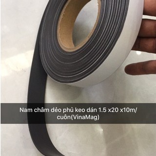Nam Châm Dẻo 10m*2cm*1.5mm  Có Keo Phủ  Một Mặt